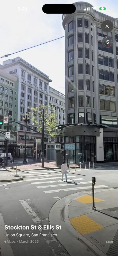 A street-level photo view of the exact spot, from Apple Maps
